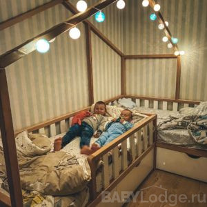 Кровать детская дом для двоих